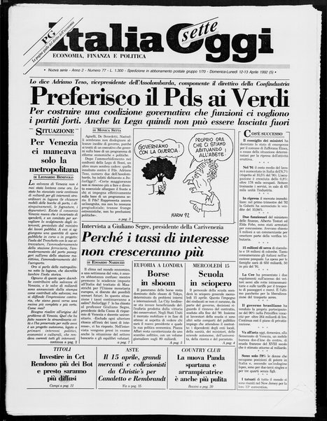 Italia oggi : quotidiano di economia finanza e politica